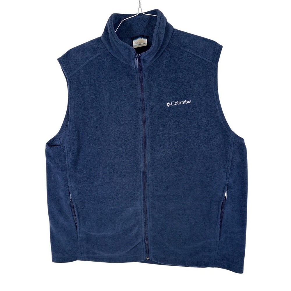 Columbia Mens Steens Mountain Fleece Vest Navy Blue Full Zip XL WM6747